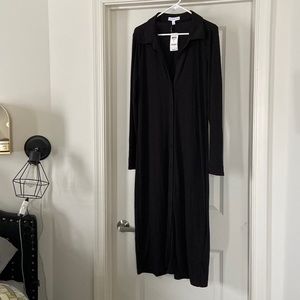 Black button down shirt dress NWT